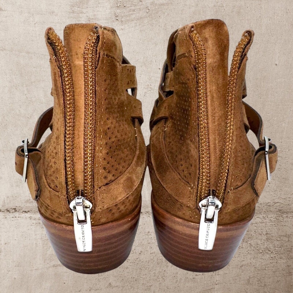 Vince Camuto Women Pranika Seed Brown True Suede Perforated Bootie Boot 9.5 EU41 - Picture 14 of 14